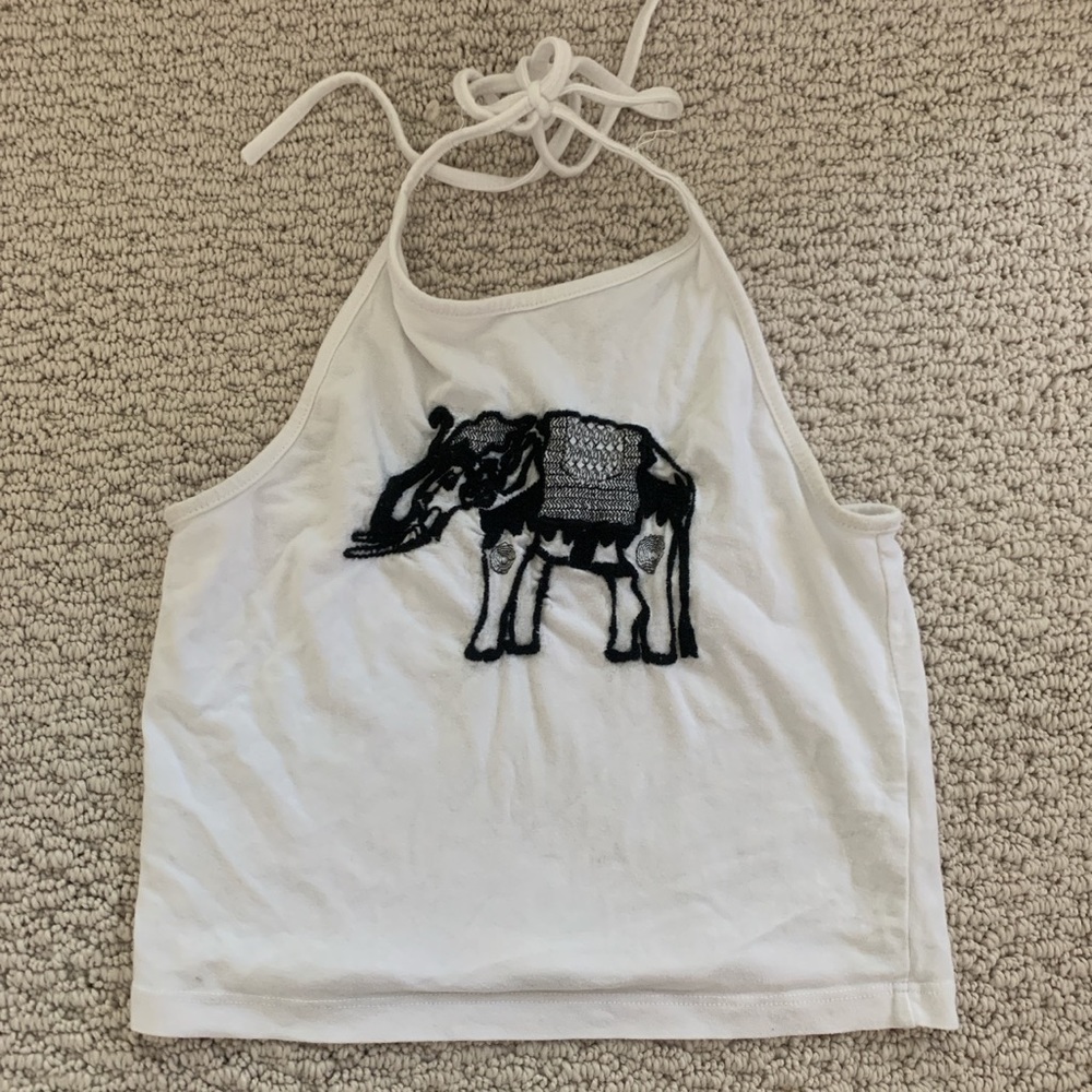 John gault/brandy Melville white cropped halter